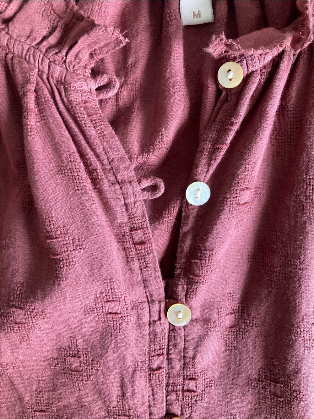 Anthropologie Cleobella Antonia Blouse Size M Brown/Burgundy - Picture 4 of 14